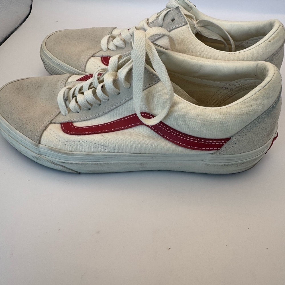 Vans Men’s Size 8/Wmn  9.5 Unisex Vintage Cream Lace Up Sneaker Athletic Shoes